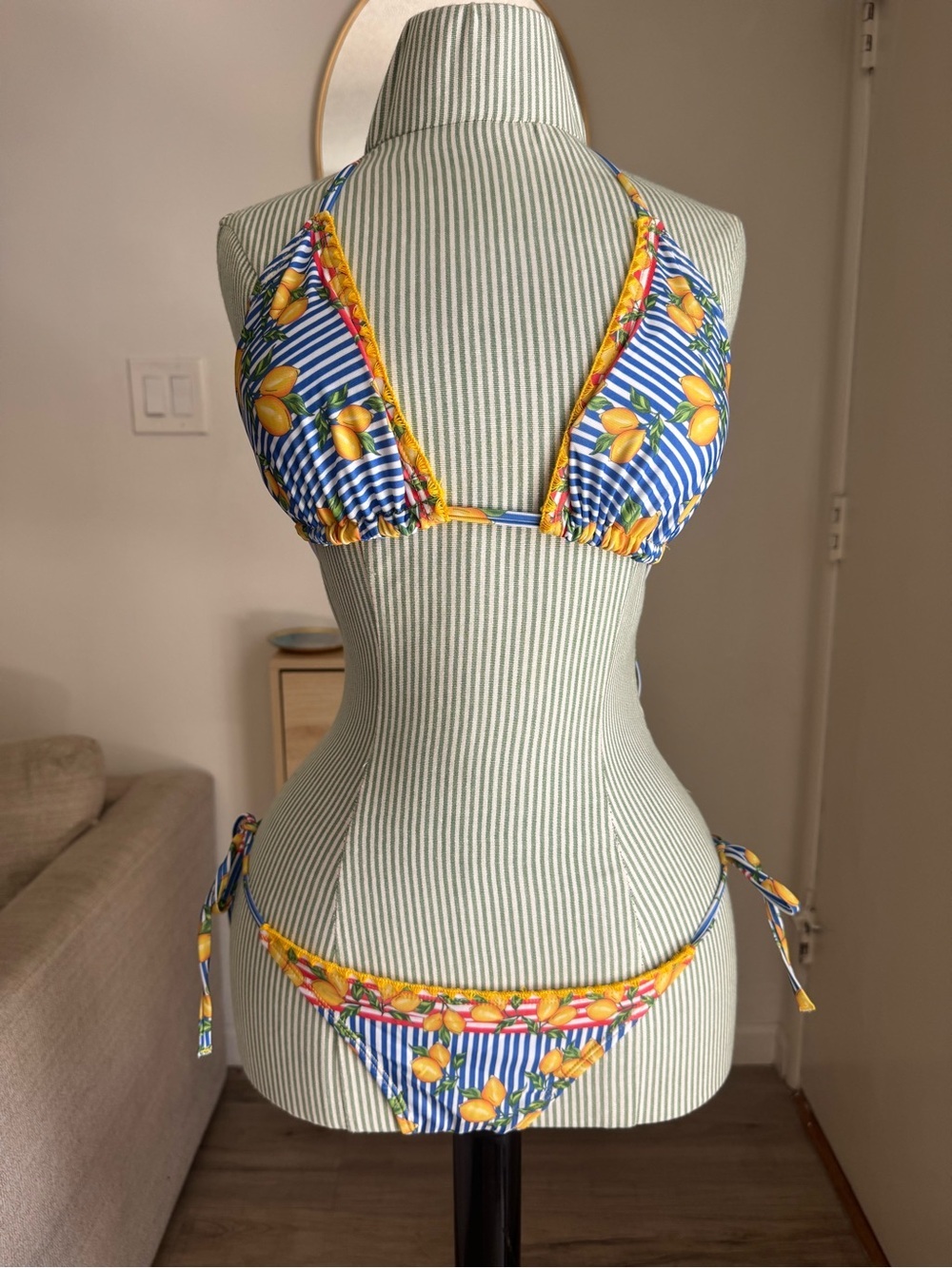 Antica Sartoria Positano lemon print bikini set